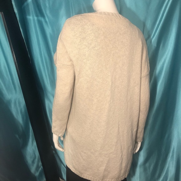 RUBY MOON Open Front Long Sweater Cardigan Ivory - Picture 3 of 6